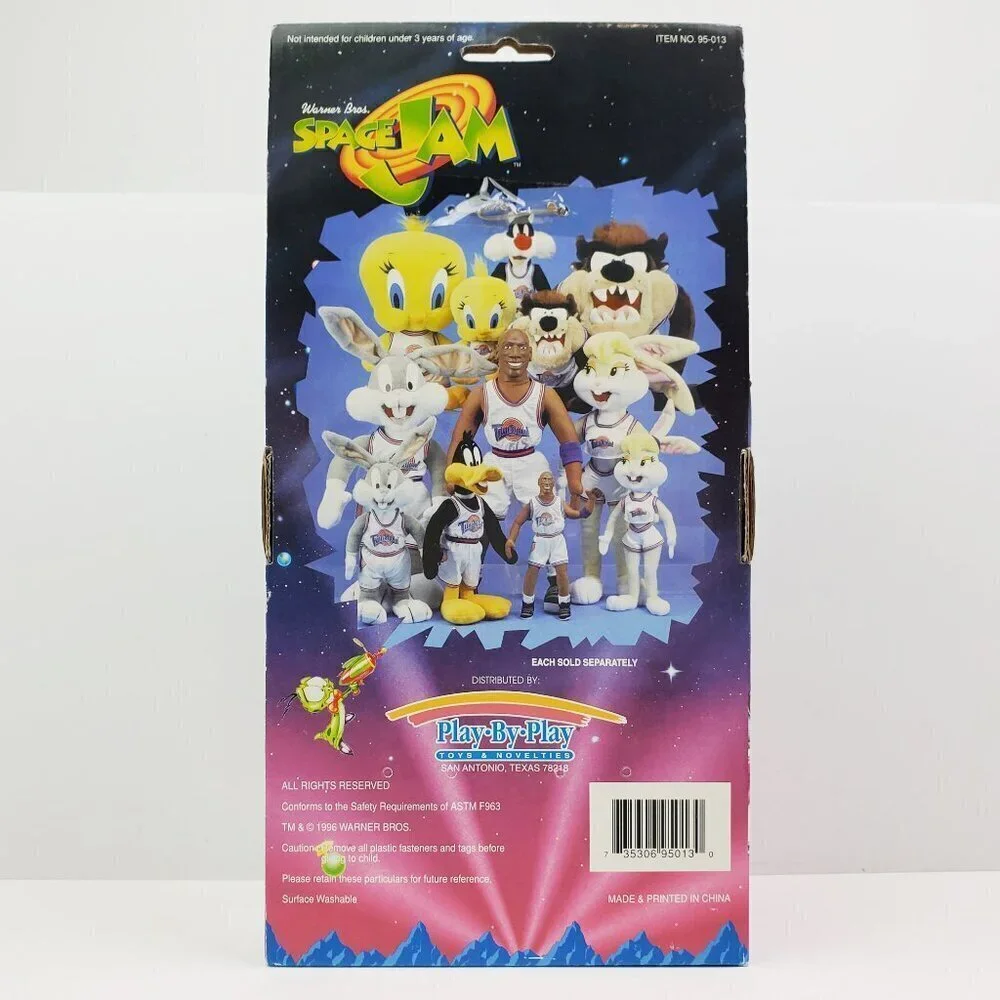 Space Jam Michael Jordan Plush Doll Figure Vintage 1996 Play-by-Play 90s NIP